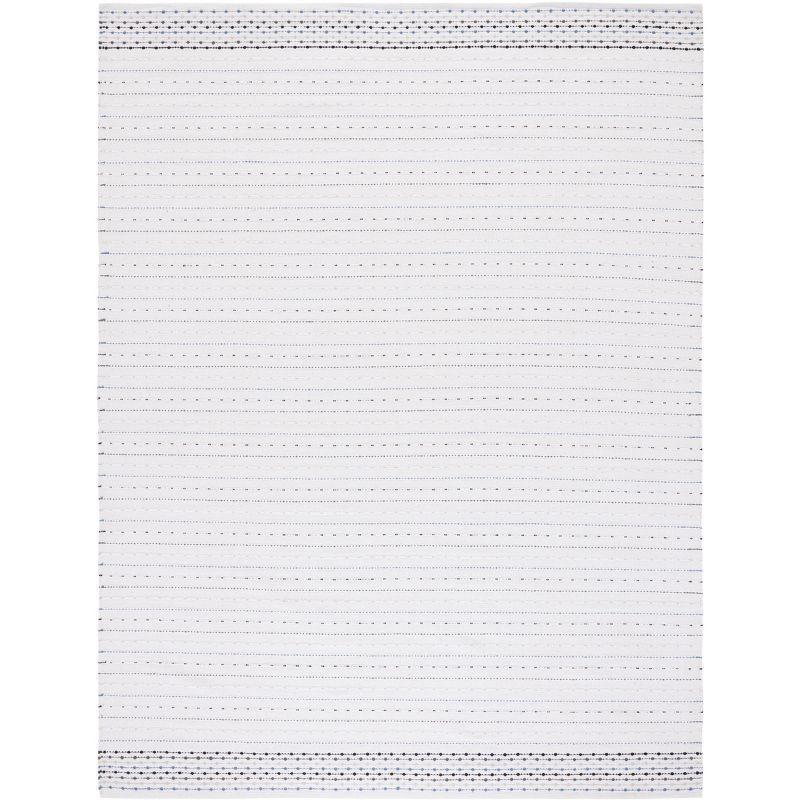 Ivory and Gray Handwoven Cotton 8' x 10' Area Rug