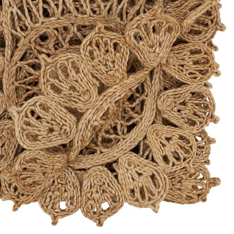 Natural Woven Jute Table Runner with Intricate Design