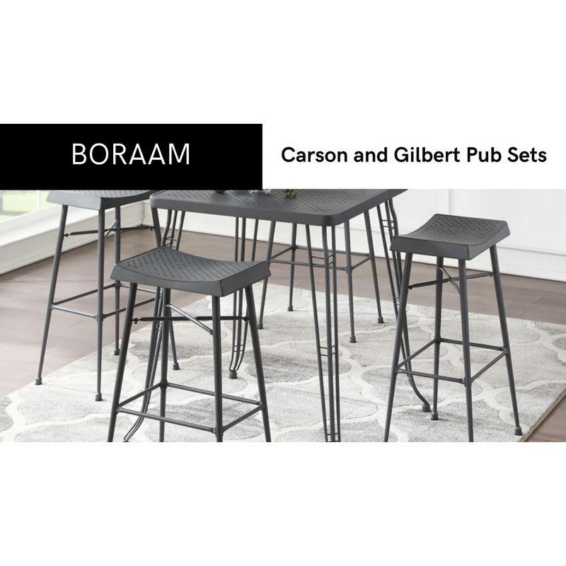 Carson Gray Steel Square Bar Height Pub Table