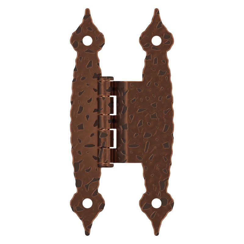 Amerock 3/8in (10mm) Offset Non-Self Closing Face Mount Antique Copper Cabinet Hinge - 1 Pair