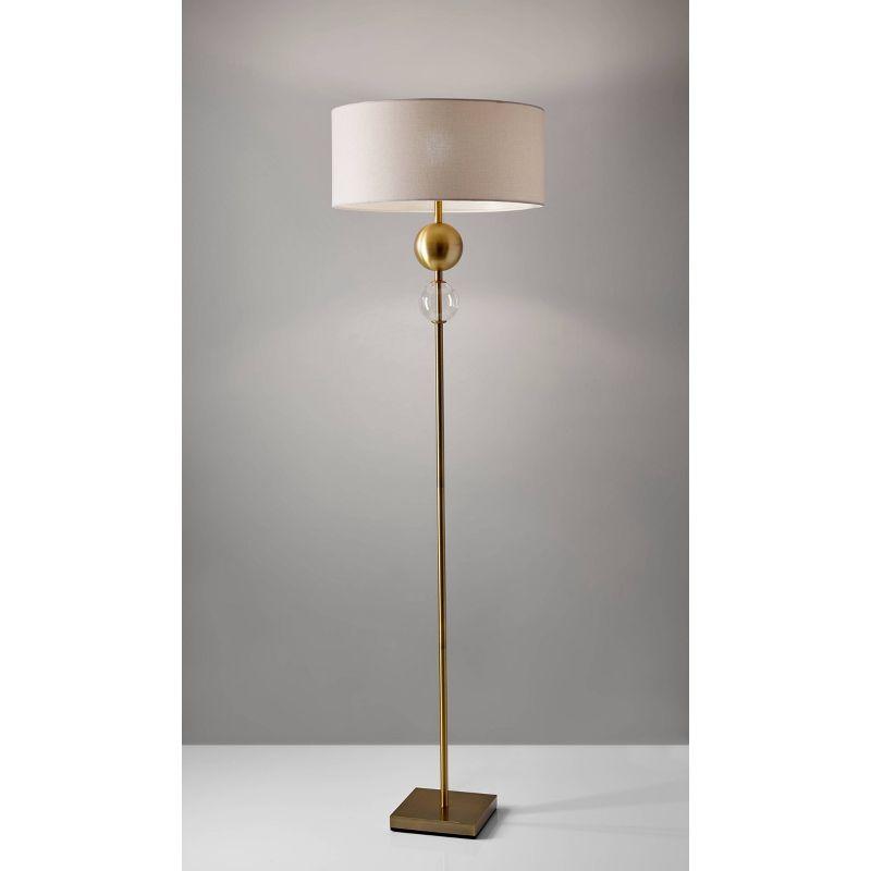 Adesso Chloe Floor Lamp Antique Brass : Elegant Lighting for Living Room, 3-Way Switch, ETL Listed