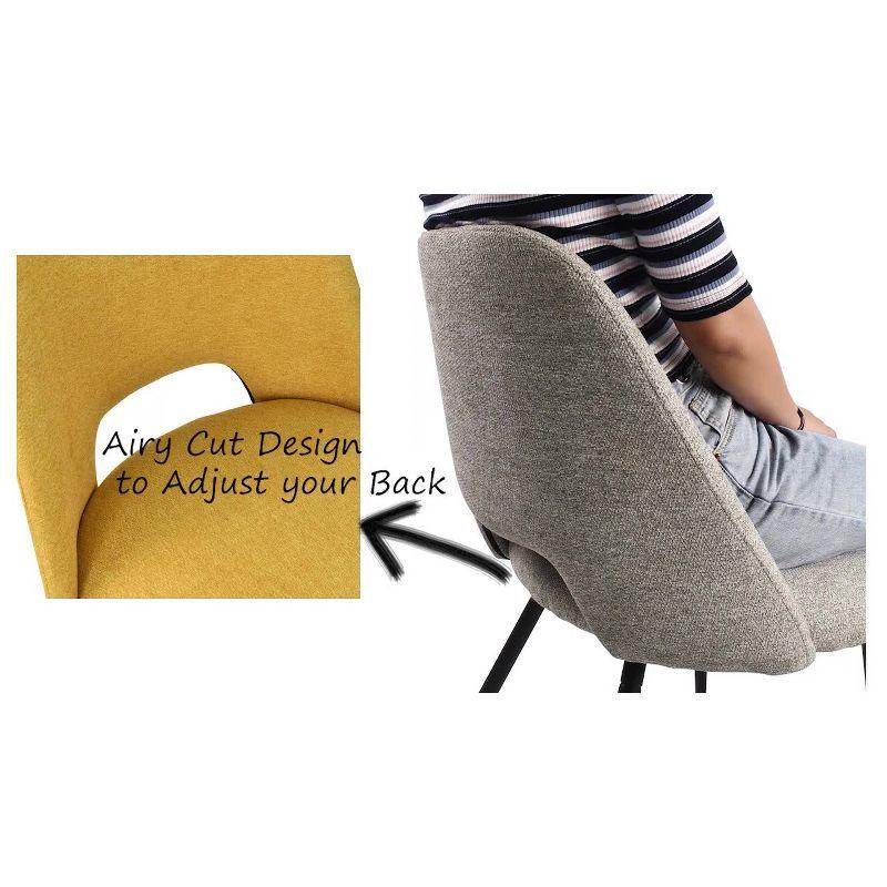 Edwin 21.6" Wider Seat Blue Upholstered Dining Chairs Set Of 2,Modern Kitchen Armless Dining Chair With Black Metal Legs-Maison Boucle