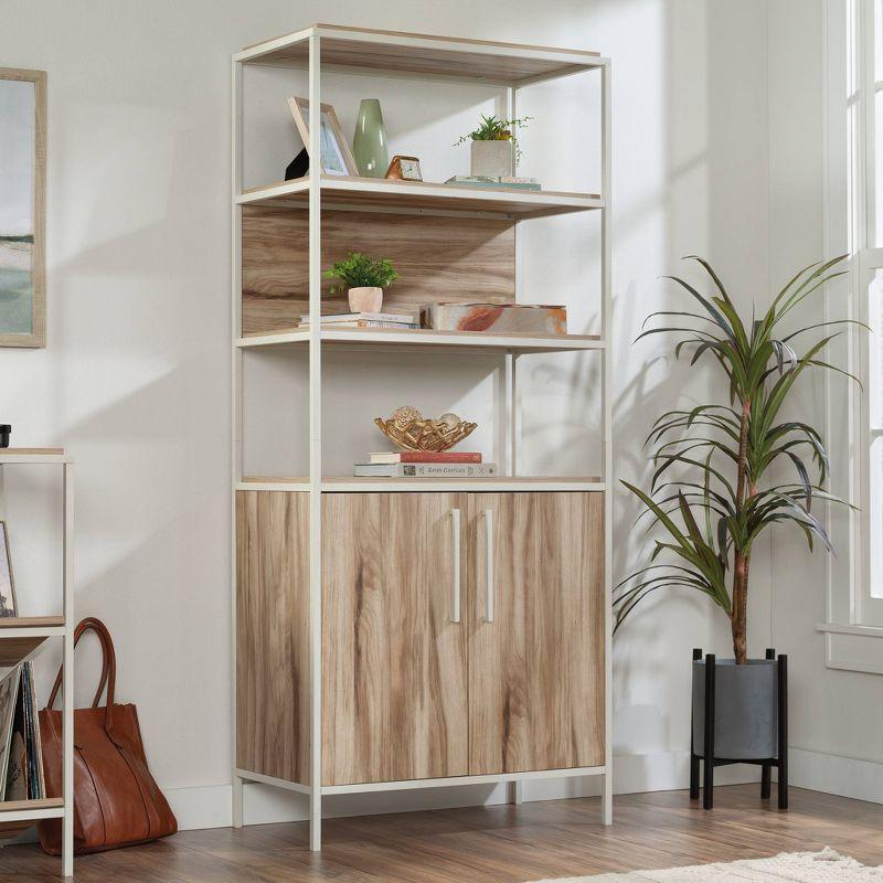 White and Kiln Acacia Adjustable Kids' Storage Bookcase with Doors