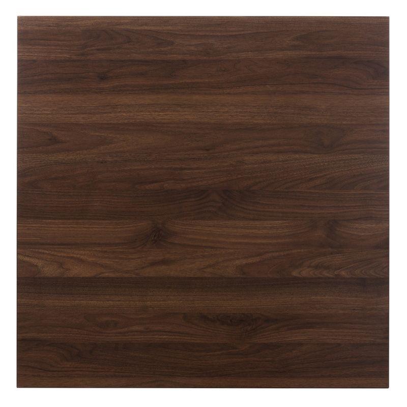 5-Piece Dark Brown Rubberwood Dining Set with Square Table