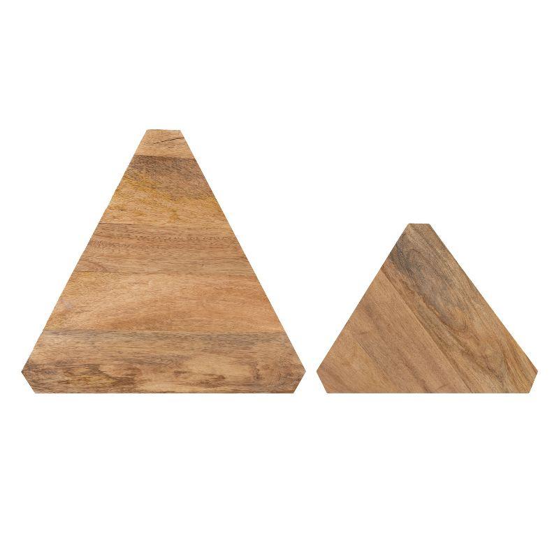 Kate and Laurel Talcott Triangle Wood Nesting Table, 2 Piece, Natural