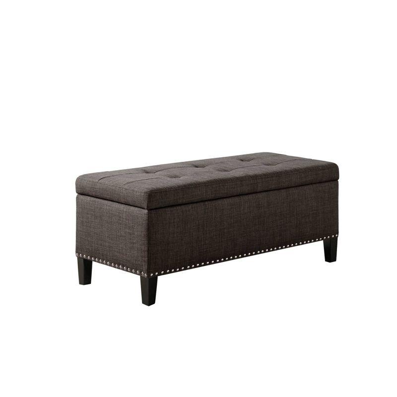 Wildon Home® Dark Gray Solid + Manufactured wood + 100% Polyester Bench