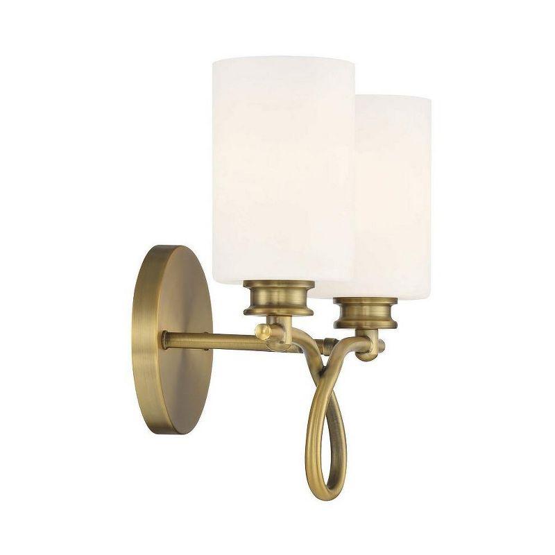 Savoy House Woodbury 2 - Light Vanity in  Warm Brass