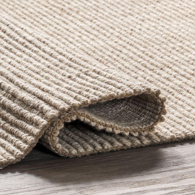 Nuloom Jolinn Striped 5x8 Wool Jute Indoor Area Rug for Dining Room Rug Neutral Rug Living Room Rug Kitchen, Natural/Ivory