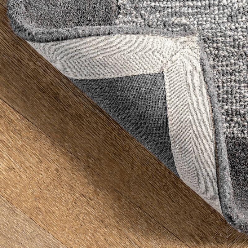 5&#39;x8&#39; Marianne Handmade Wool Border Area Rug Gray - nuLOOM