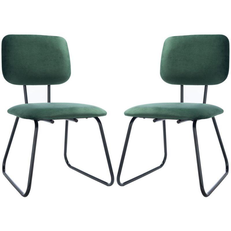 Chavelle Side Chair - ACH6205 - Set of 2 - Malachite Green/Black - Safavieh