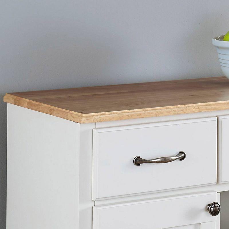36.25" Sideboard Buffet Servers with Wood Top White - Home Styles: Kitchen Storage, Hutch Design, Wine Rack