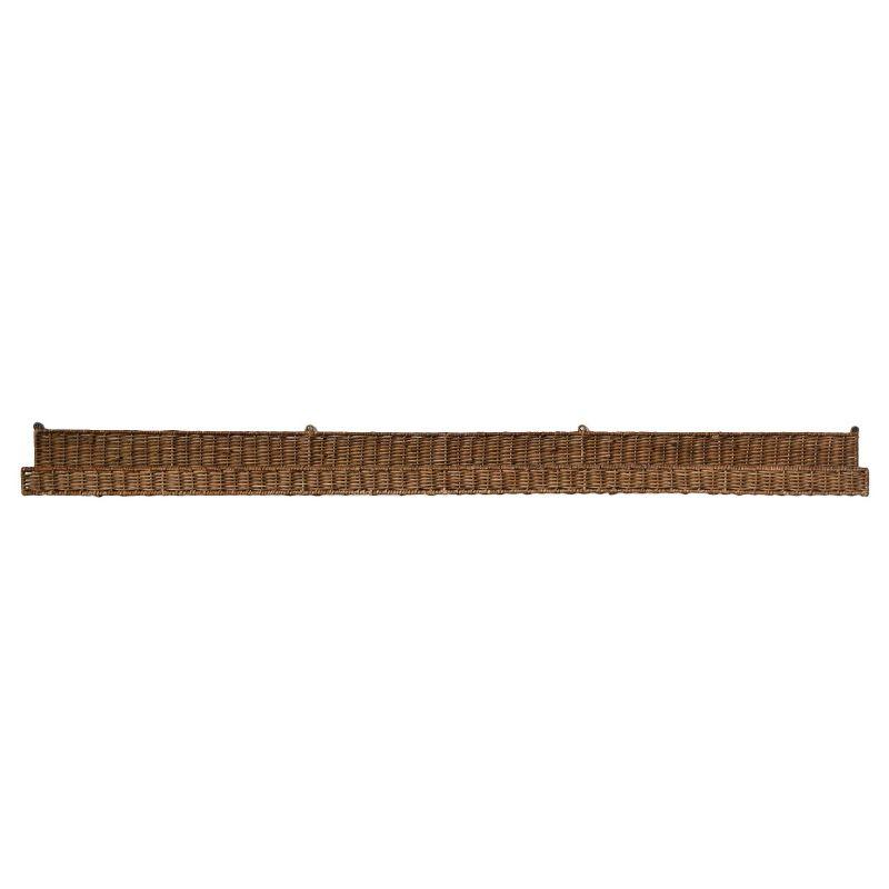 Storied Home Handwoven Rattan Wall Shelf