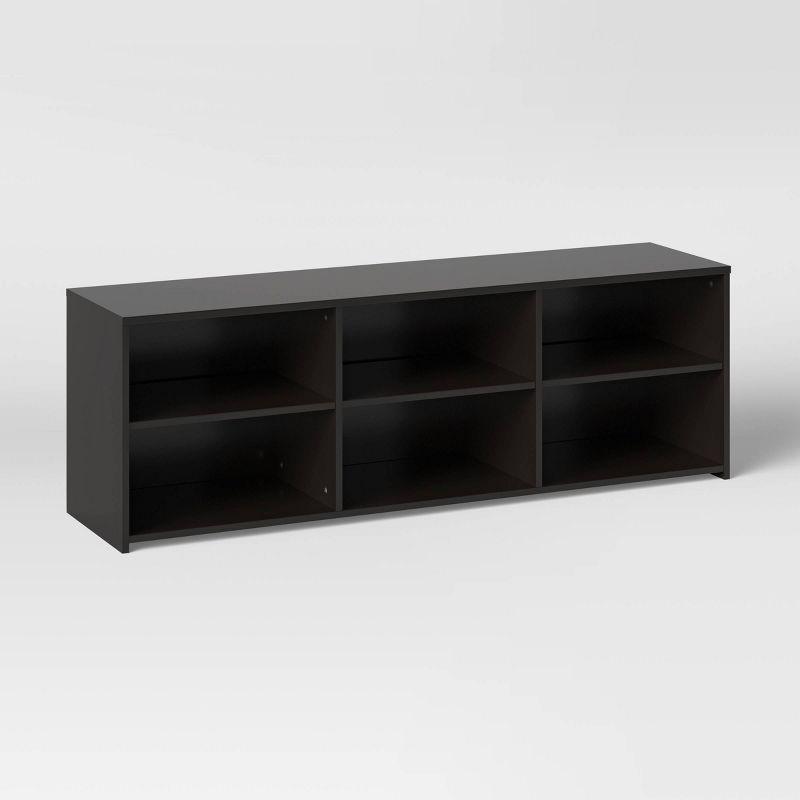 Black Rectangular TV Stand with Storage for 70" TVs