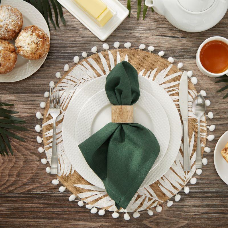 Design Imports  Solid Cotton Napkin Set 6 Piece, Dark Green, 20X20"