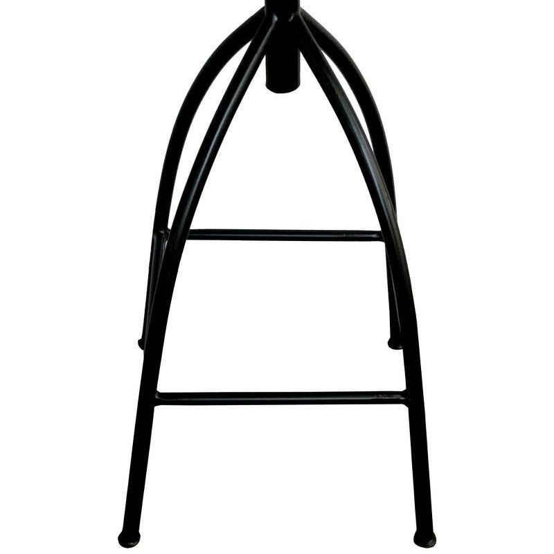 The Urban Port 30-35" Industrial Style Adjustable Swivel Stool with Backrest and Height Options Brown/Black