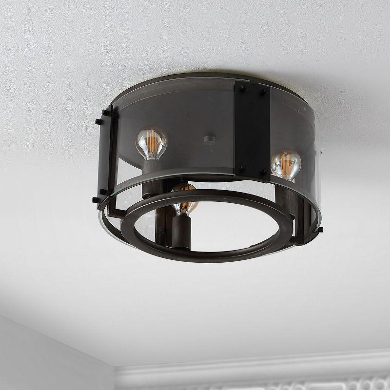 Olen Flush Mount - Black/Chrome - Safavieh.