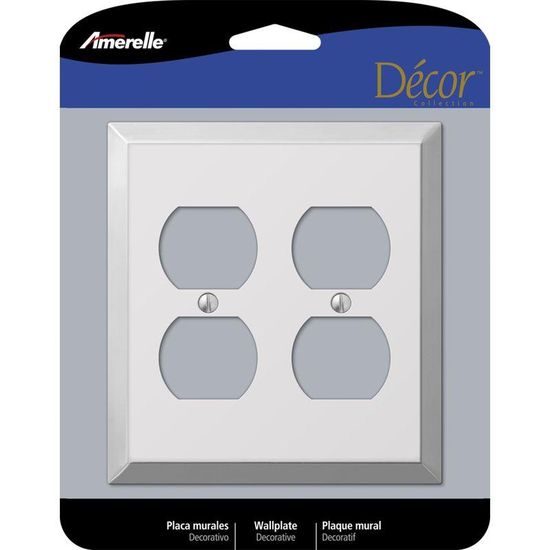 Amerelle Polished Chrome 2-Gang Stamped Steel Duplex Wall Plate