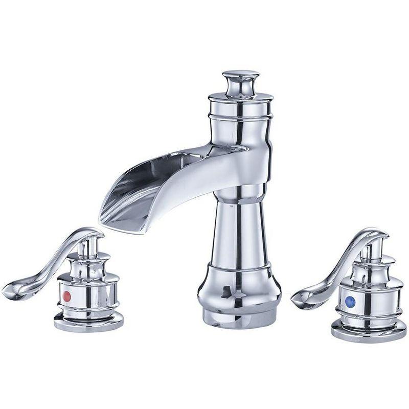 Chrome 8 in. Waterfall Widespread 2-Handle Bathroom Faucet