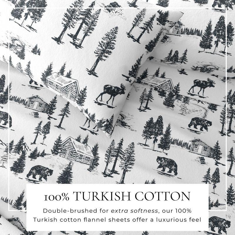 FreshFolds 100% Cotton Lodge Printed Flannel Sheet Set