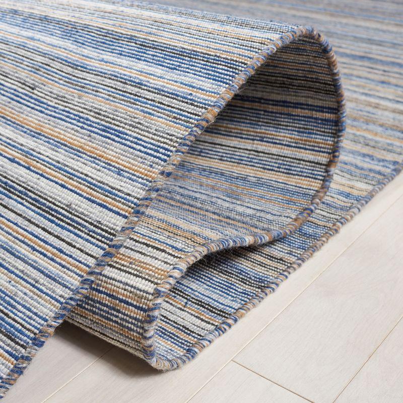 4' x 6' Blue and Yellow Handmade Wool Kilim Rug