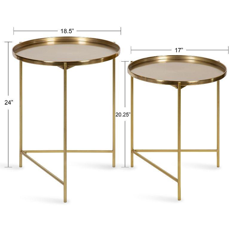 Kate and Laurel Ulani Round Metal Nesting Table, 2 Piece, Gold