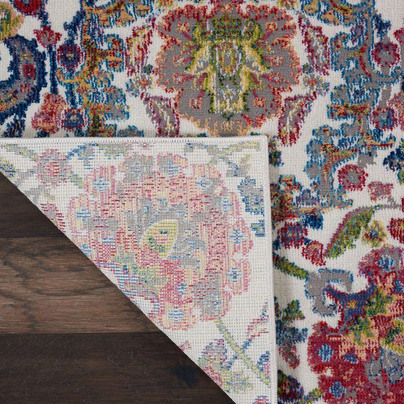 Global Vintage GLB06 Ivory/Blue Area Rug Colorful Vintage Damask By Nourison