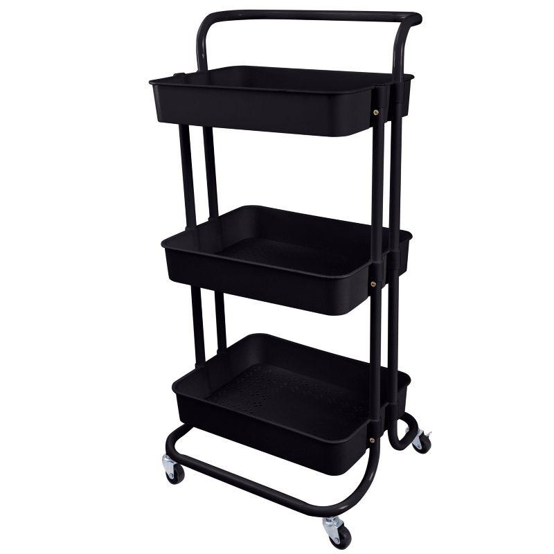 Organize It All 3 Tier Rolling Basket Cart