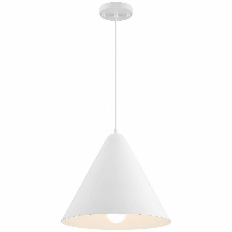 Matte White Conical LED Pendant Light for Indoor/Outdoor Use