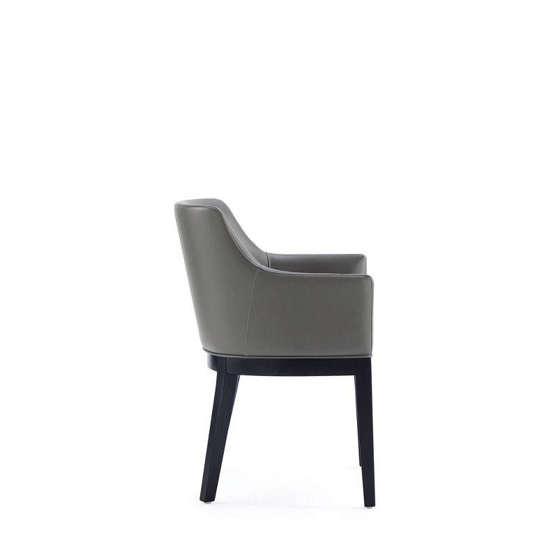 Pebble Grey Modern Upholstered Faux Leather Low Side Chair