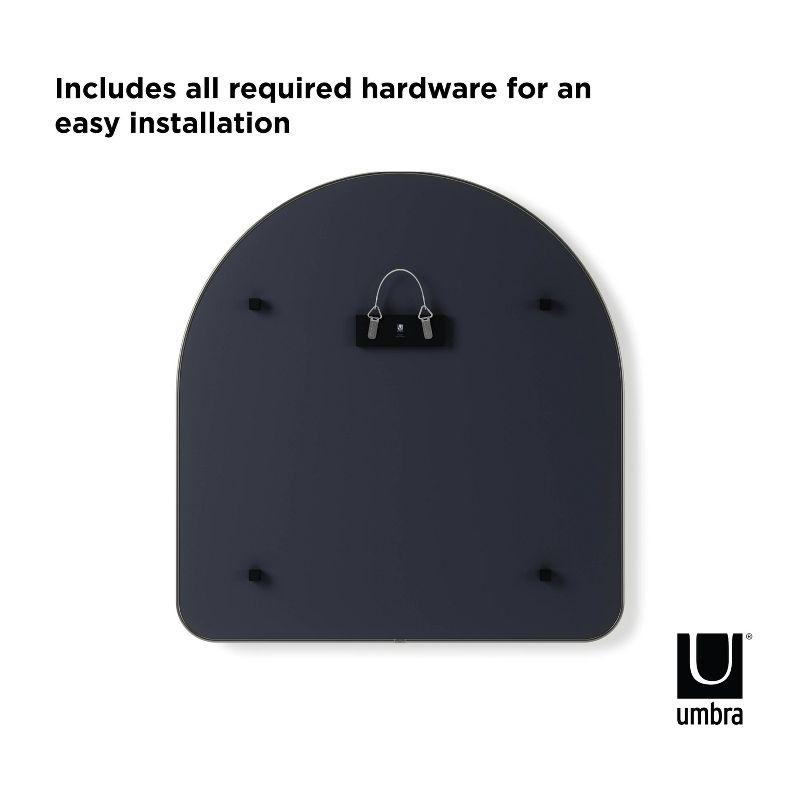 34" x 36" Hubba Arched Mirror Metallic Titanium - Umbra: Modern Oval Wall Mount, No Assembly, Steel Frame