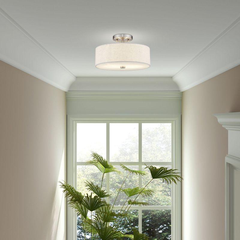 Livex Lighting Meridian 2 - Light Semi-Flush Mount in  Brushed Nickel