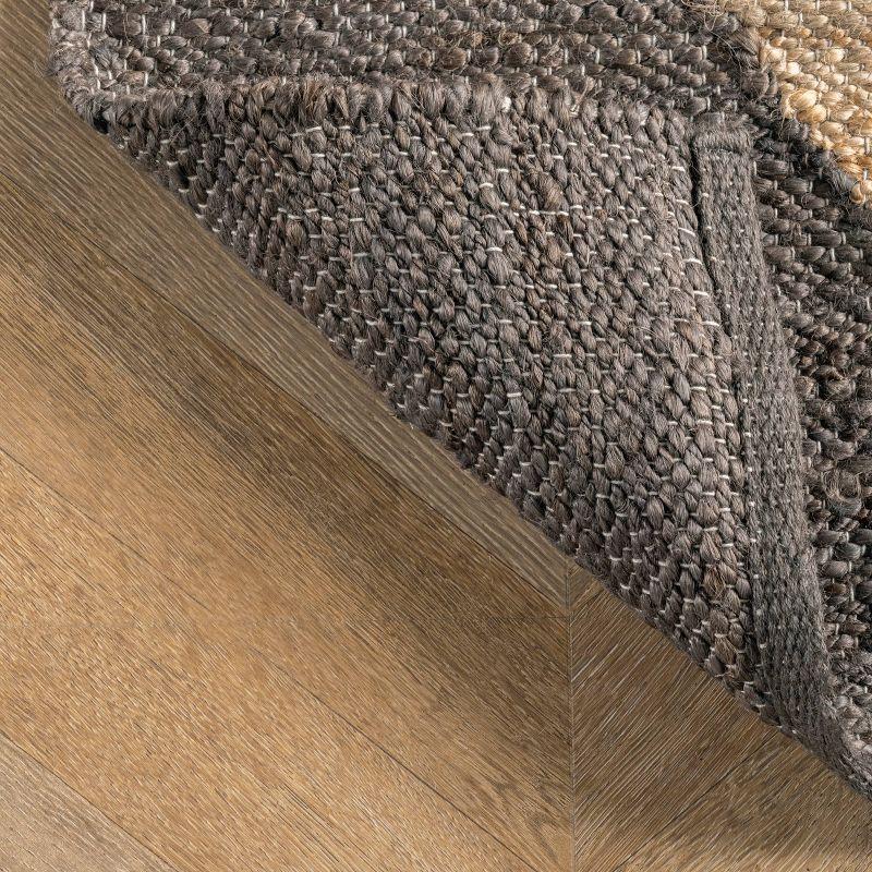 8'x10' Pandora Diamond Jute Area Rug Tan/Black - nuLOOM: Geometric Flat Pile, Handmade, Indoor, Rectangle