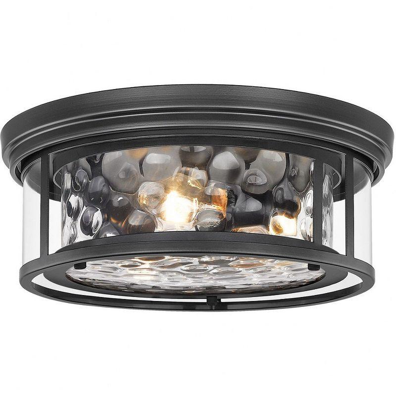 Matte Black and Clear Glass 3-Light Flush Mount Fixture