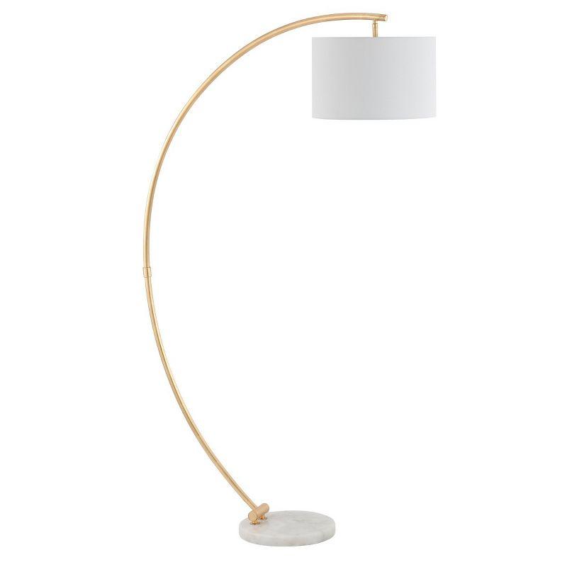 Madigan 70" Gold Leaf and White Marble Arc Floor Lamp