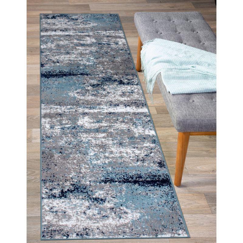 World Rug Gallery Distressed Abstract Watercolor Area Rug