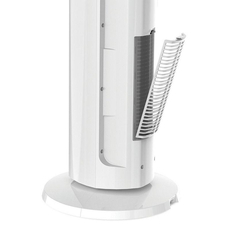 Lasko LKO-FH500 4-Speed Quiet Bladeless Multi Function Remote Control All Season Control Tower Fan & Space Heater w/ 3 Heat Settings, White (2 Pack)