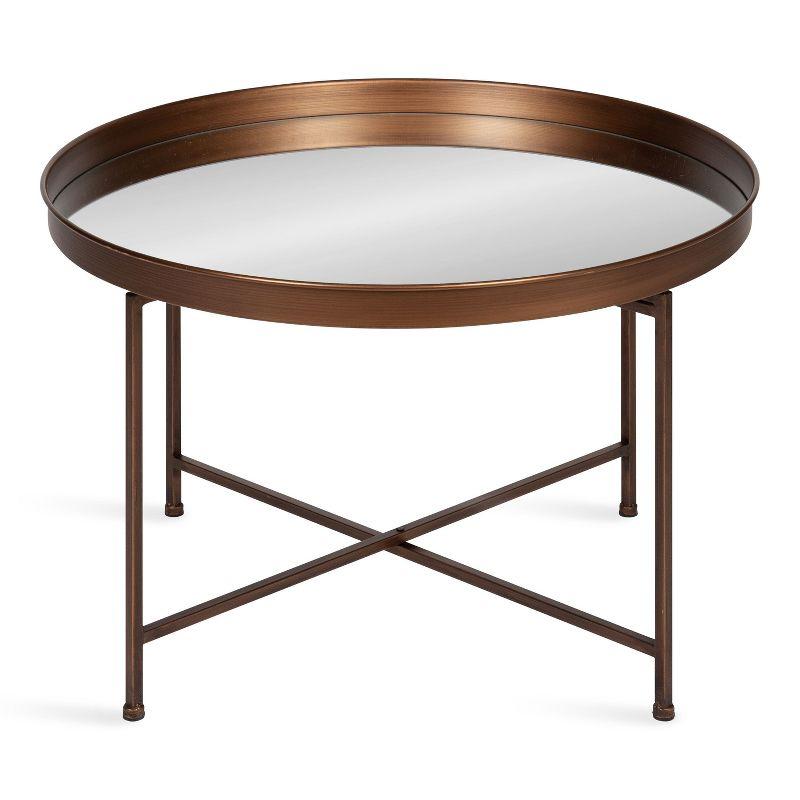 Kate and Laurel Celia Round Metal Coffee Table, 28.25x28.25x19, Bronze