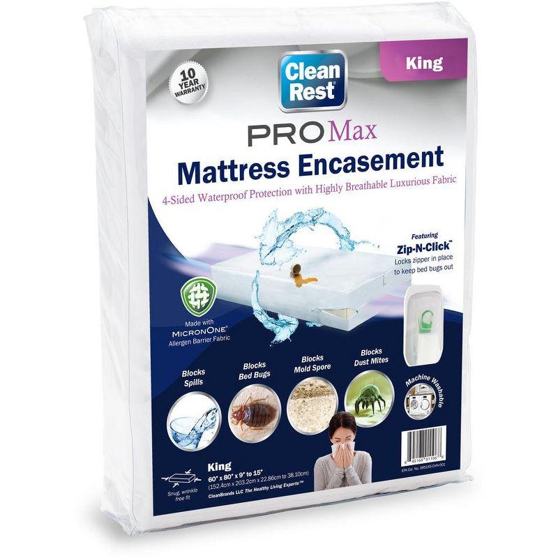 CleanRest Waterproof Zipper Mattress Protector Case Pack (Set of 3)
