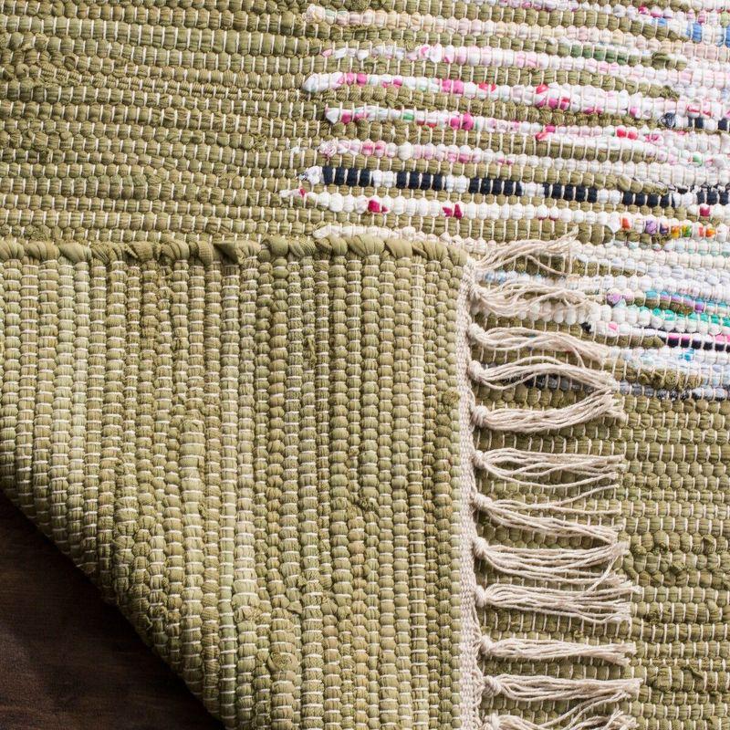 Coastal Breeze Green Cotton 8'x10' Handwoven Flatweave Area Rug