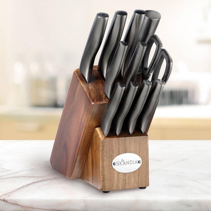 Skandia 12pc Stainless Steel Ashton Knife Set: Kitchen Cutlery, Chef & Bread Knives, Steak Knives, Hand Wash, 25-Year Warranty