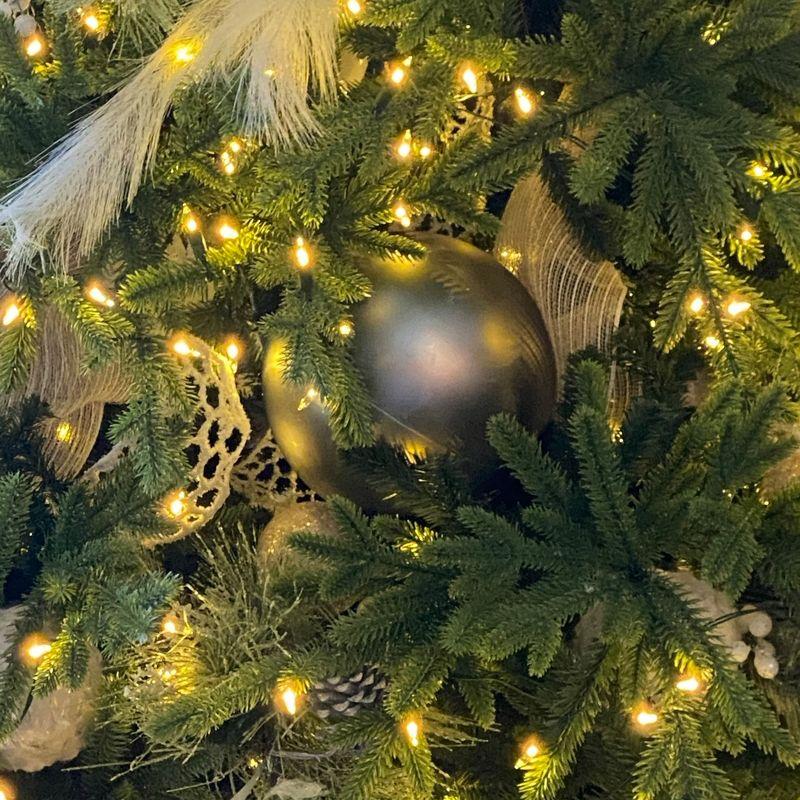 Pewter Gray Matte Shatterproof Plastic Christmas Ball Ornament 8"