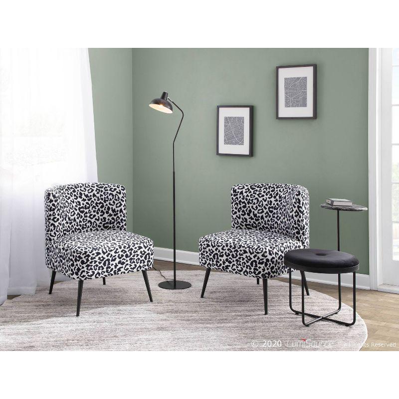 Fran Contemporary Leopard Fabric Slipper Chair - LumiSource