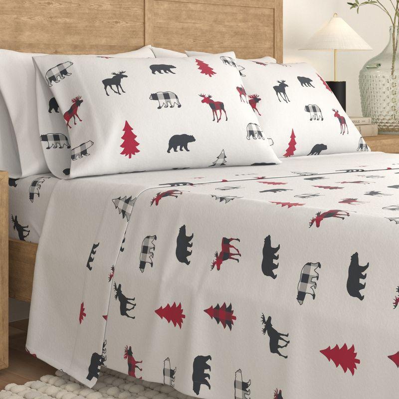 FreshFolds 100% Cotton Lodge Printed Flannel Sheet Set