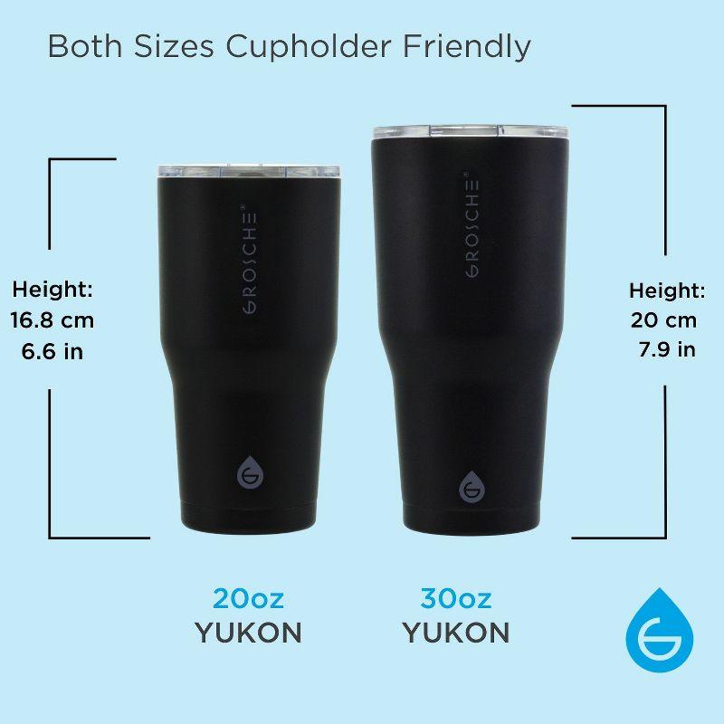 GROSCHE YUKON 20 OZ Insulated Travel Mug, Coffee Tumbler with Slider Lid, Graphite Black