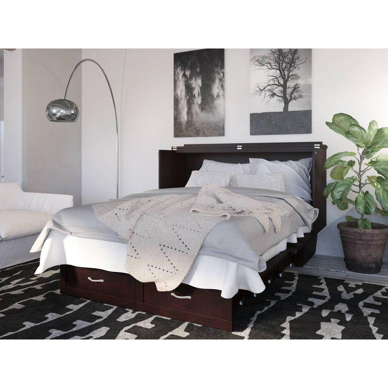 Queen Monroe Murphy Bed Chest with Memory Foam Mattress - AFI