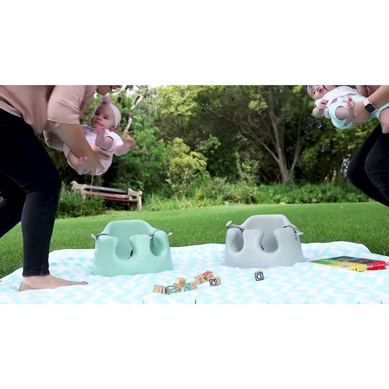 Bumbo Baby Infant Children Toddler Soft Foam Floor Seat with 3-Point Adjustable Harness and Eating and Play Top Tray Attachment, Taupe