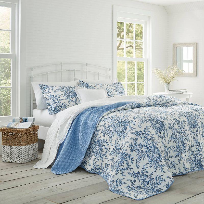 Laura Ashley Laura Ashley Bedford Cotton Reversible Quilt Set