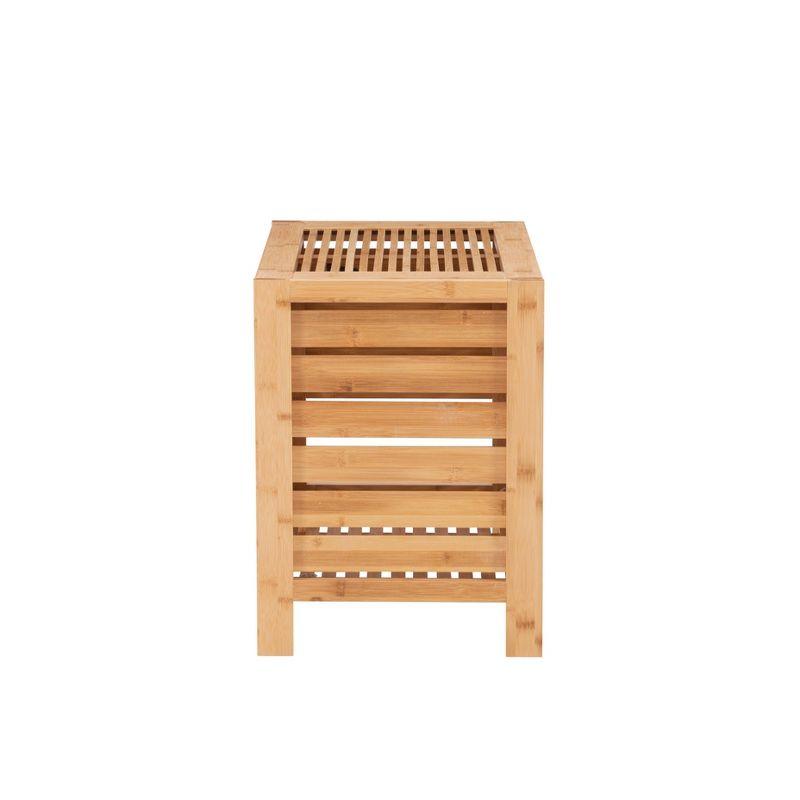 Bracken Natural Bamboo Upright Hamper with Safety Lid