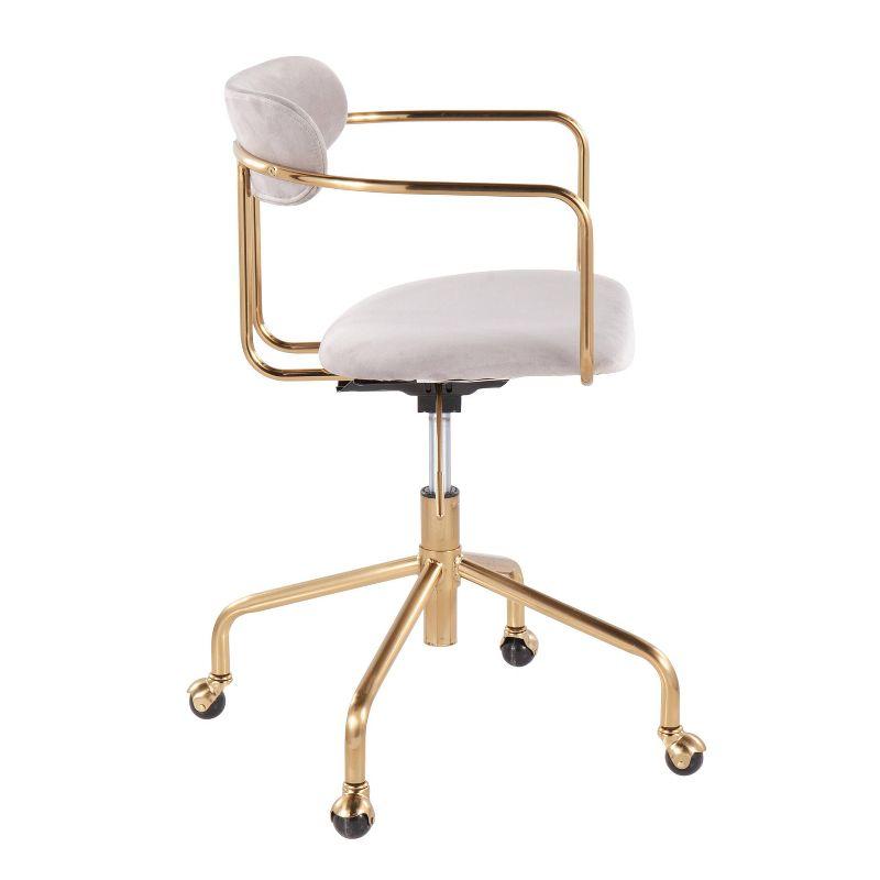 Demi Velvet/Metal Task Chair Gold/Silver - LumiSource