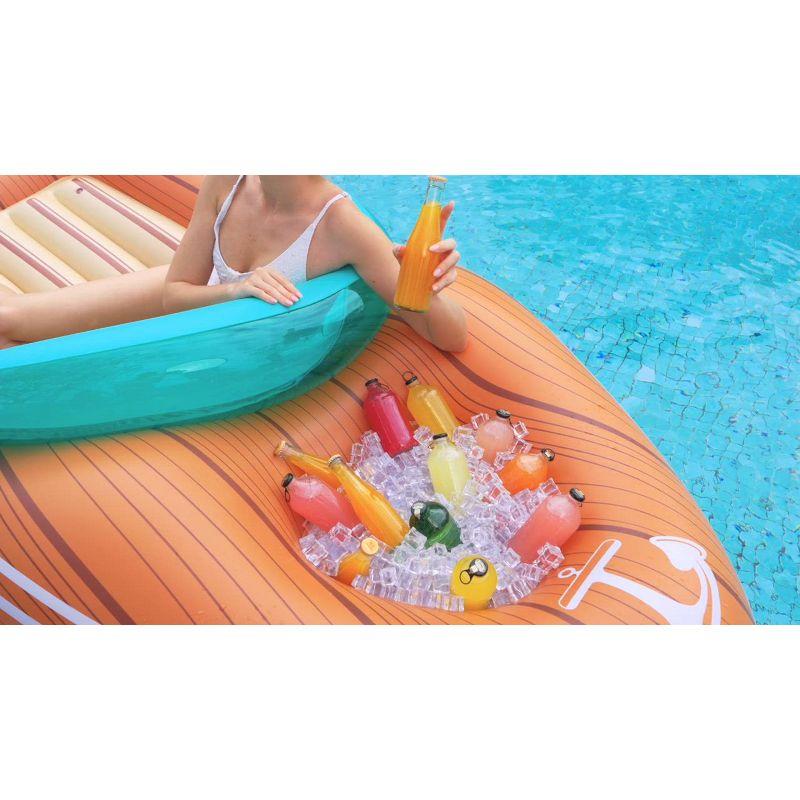 Joyfy Inflatable Pool Floats Raft with Reinforced Cooler, Funny Giant Boat Pool Float, Swimming Pool Party Beach Lake Pool Lounge Float for Family